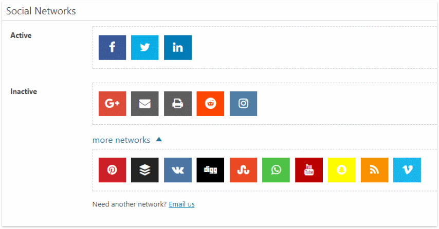 Social Share Network Selection