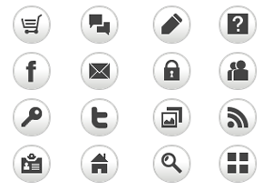 Round Grayscale Web Buttons