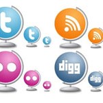 Free Icons: 8 Globe Style Social Icons 