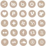 Free Icons: 74 Round Social Media Icons 