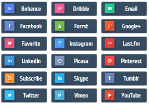 Flat Social Buttons