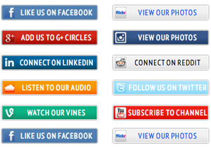 10 Social Media Icon Buttons