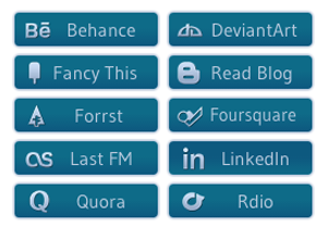Blue Glyph Social Buttons 2