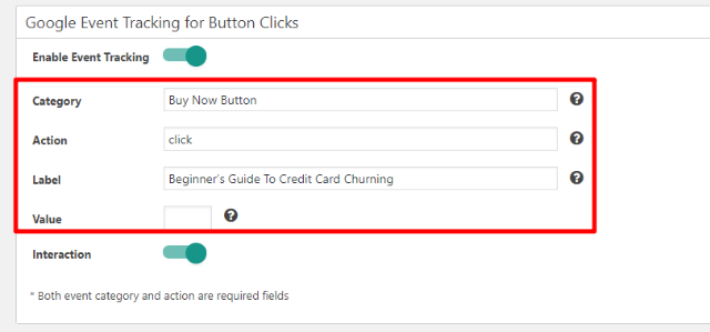 tracking button clicks with maxbuttons
