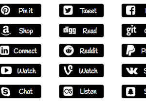 Black Social Buttons