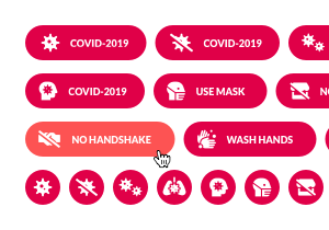 COVID-2019 Buttons Pack